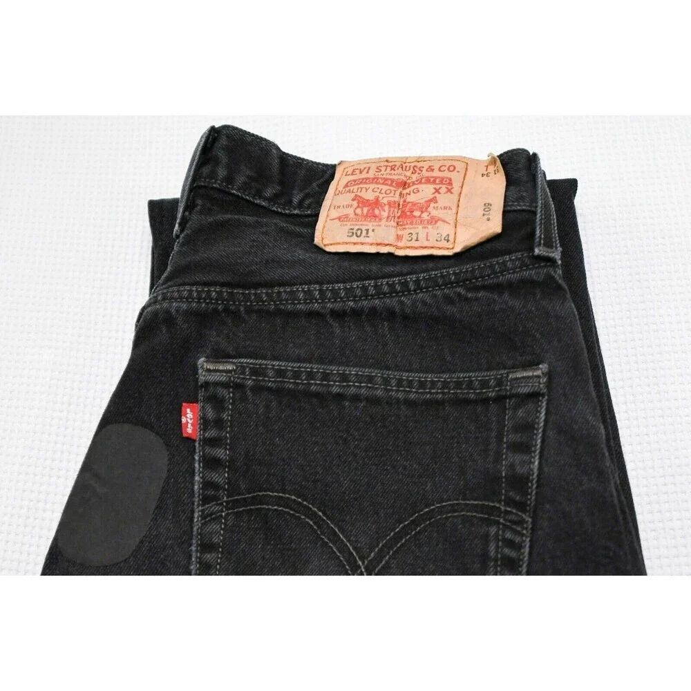 Levi’s 501 Black Vintage Jeans 31x34 Made in Mexico Distressed